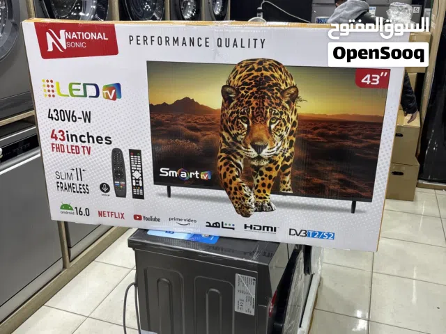 شاشة ناشونال 43 انش Full HD smart مع قاعده جداريه تتوفر لدينا خدمة التوصيل حسب المنطقه