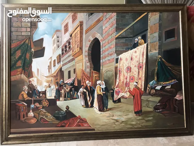 لوحه رسم يدوي لفنان عراقي 140× 100سم