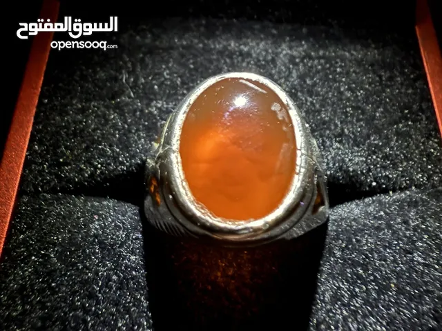 Aqeeq Yemeni Silver Ring -   (للبيع عقيق يماني)