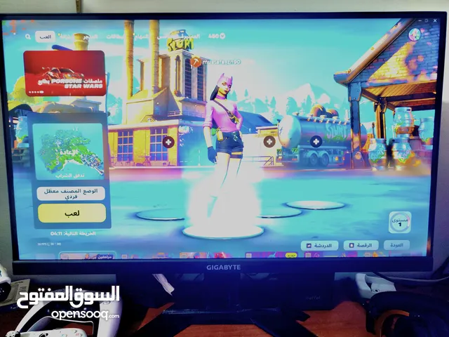 شاشة قيقا بايت2k 170hz للبيع نظيييفة بالنايلوات وبالباكو والعوالة متعها مكان الزنتان