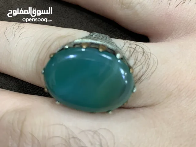خاتم عقيق أخضر يماني نادر