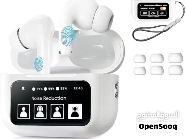 سماعة ذكيه مع شاشة A9 (لون ابيض)"