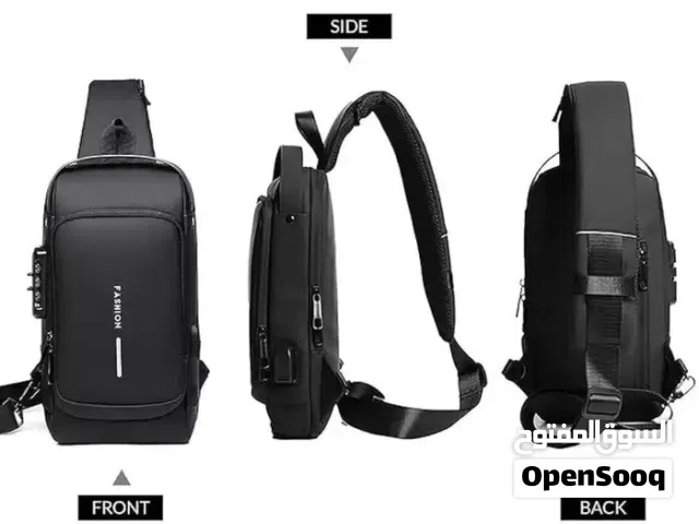 حقيبه كتف -شنطه كتف-حقيبة ظهر كروس مقاومة للماء مع منفذ شحن