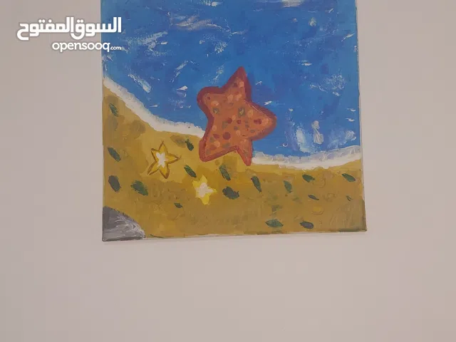 Canvas seabeach art  done by a 7yr old with love, Title: Where the Ocean rests