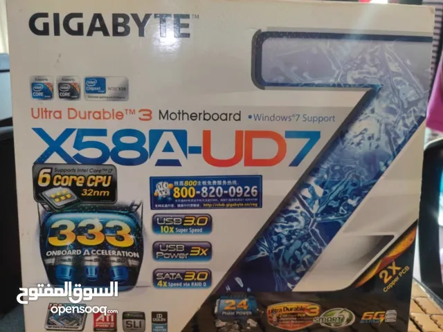 لوحة بالباكو متعها نوع جيل اول Gigabyte DDR3 ومعالج Core i7 990 Extreme ورامات 8GB للبيع