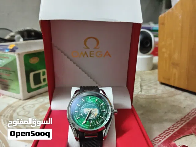 omega watch  for sale ( black strap ) ( gree dial )