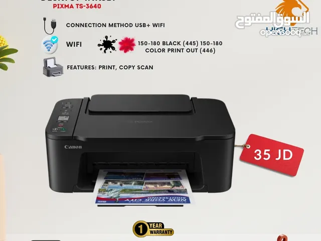 Printers طابعة كانون ملونه Canon TS-3640/طباعة/نسخ/سكانر/ Printer طابعات