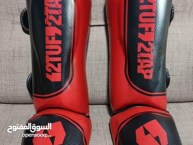 Kickboxing 'Sting' Shin Instep Guards - Black/Red واقيات أرجل كيك بوكسينج