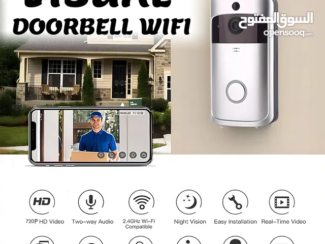 "خلك دايمًا على علم بمن يطرق بابك، حتى لو ما كنت فالبيت! جرس الباب الذكي Visual Doorbell WiFi يعطيك