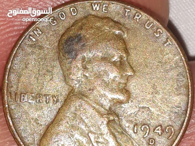 لهواة جمع العملات الامريكيةالقديمة واحد سنت امريكي نادر عام1949