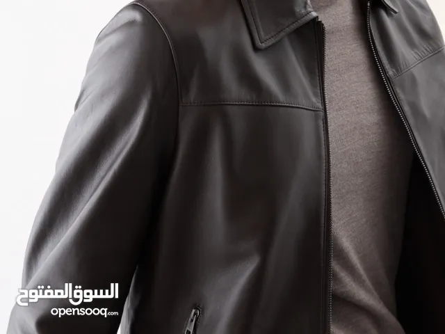 JAEGER جاكيت جديد رجالي جلد طبيعي ماركة JAEGER مقاس Larg لارج