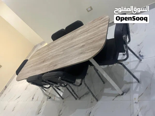 طاولة اجتماعات 180 سم مع عدد 6 كراسي  نوع MDF المرشدي