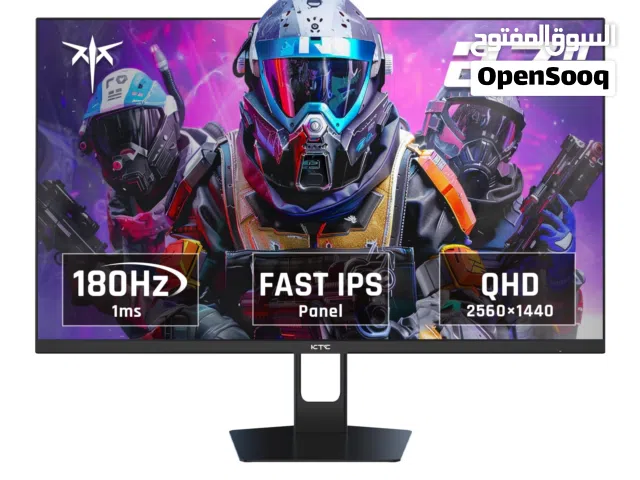 شاشة جيمينج 2k 180hz 1ms fast-IPS من شركة KTC مستعمل بحالة الجديد مع كرتونتها