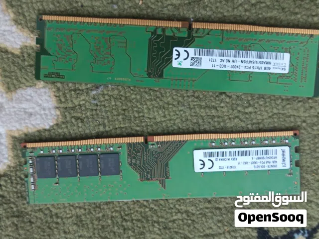 Kingston 4GB DDR4 2400MHz RAM كل قطعة 4GB السرعة 2400MHz يعني عندك 8GB (2×4GB) DDR4 مستعمل