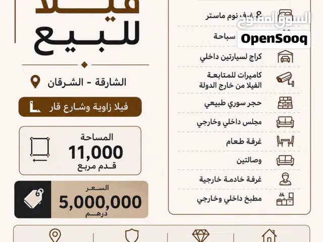 11000 m2 More than 6 bedrooms Villa for Sale in Sharjah Al Sharq