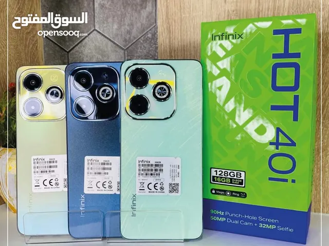 مستعمل ايام Hot 40i رام  8 و 16 جيجا 128 و 256 مكفول أغراضة والكرتونه الأصلية متوفر توصيل
