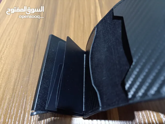 محفظة رجالي مميزة للنقد والبطاقات موديل جديد جلد صناعي وستانلس ستيل لون اسود