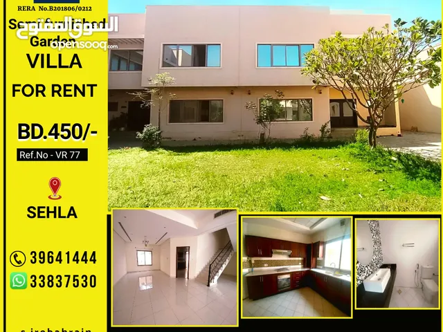 Beautiful Garden villa (4 BHK semi furnished) for rent in Sehla BD.450/-