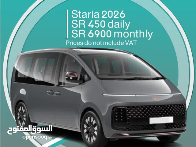 Hyundai Staria 2026 for rent (9 seater) in Jeddah