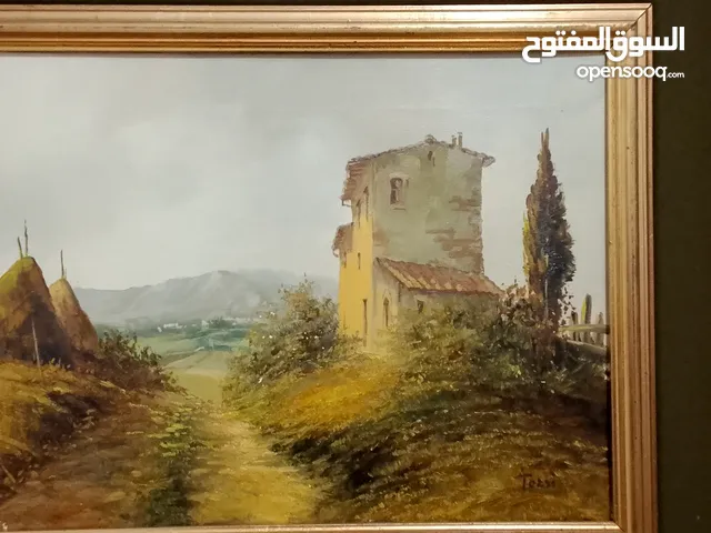 لوحه زيتيه على الحرير لفنان ايطالي مشهور