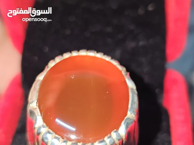 خاتم عقيق احمر زجاجي صياغة سليم المعروفه