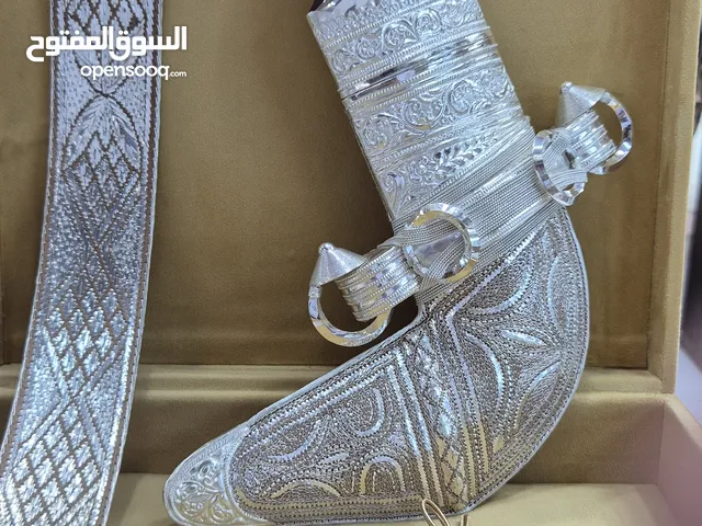 خنجر زراف هندي ثقيله مع حزام فضه او زري