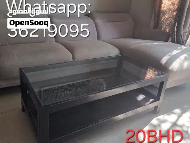 Solid wood and glass coffee table