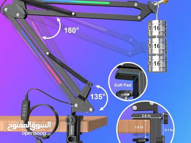 Zealsound Rgb Microphone Arm Stand,mic Arm with Rgb Light