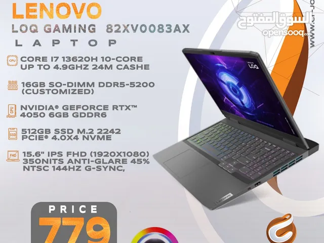 لابتوب لينوفو  جيمنج  بمواصفات  عالية  LABTOP Lenovo LOQ i7 13620H RTX 4050