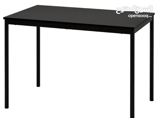 IKEA wodden platform black table