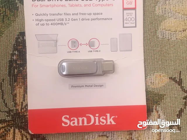 فلاش  ساندس اصلي وكالة مضمون و تايب سي رخيص جدا حجم 512  SANDISK ULTRA Dual Drive Luxe USB Type-CTM