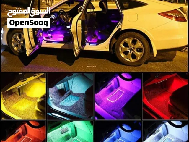 اضائه مخفية لغرفة السيارة اضواء LED عدد 4 قطع مع ريموت يغير كل الالوان سهل تركيب عالولاعه ضوء زينه