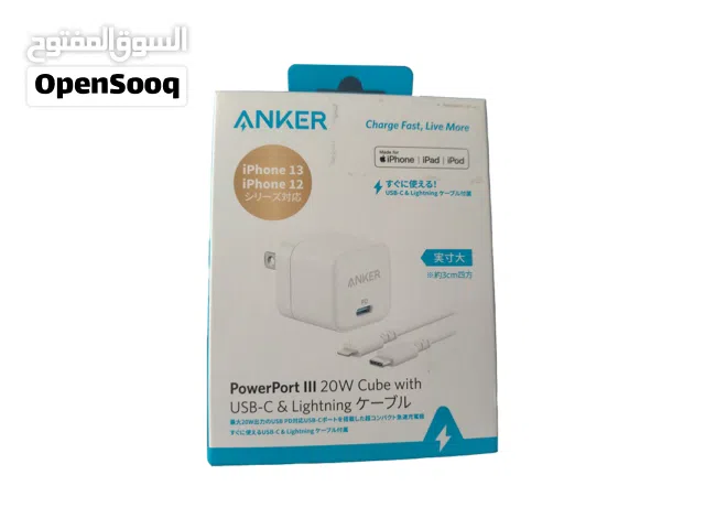 شاحن انكر اصلى 20واط مع وصلة ايفون وارد الخارج جديد