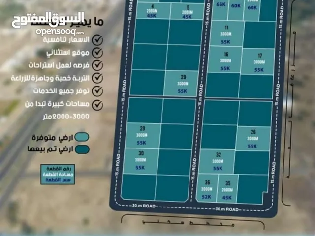 Lاحجز معي ارضك لبناء استراحتك الفخمه وبالقرب من الشارع العام