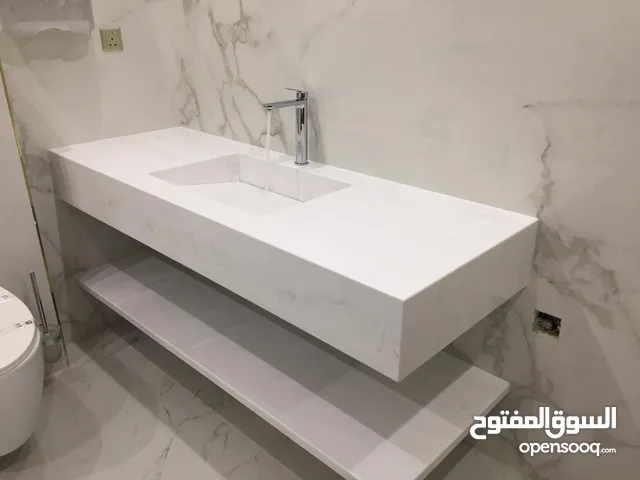 كونترات استقبال ومغاسل كوريان رخام صناعي  Reception counter  and kitchen