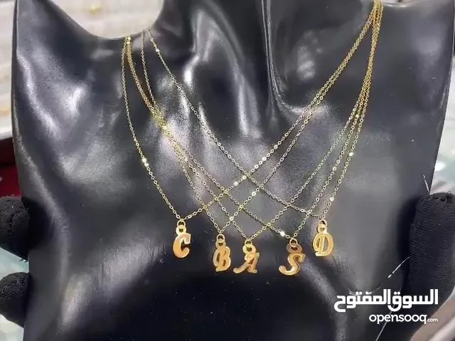 قلاده أحرف ذهب اصلي عيار 21 موجود كل أحرف