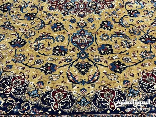زوج سجادات يدويّة فاخرة – مشهد – نقشة أصفهان – لون ذهبي نادر