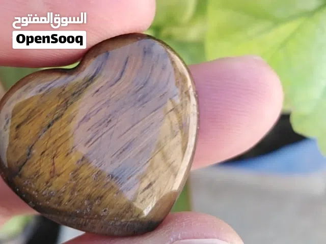 حجر كريم حجر عين النمر الطبيعي المميز شكل قلب حجر تايجر