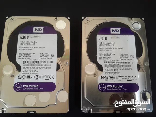 عدد (2) أقراص داخلي سعة 6TB شركة WD