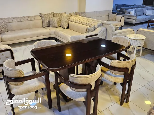 طاولة سفرة 6 كراسي موديل تركي ثقيل خشب زان ولاتيه وقشرة بلوط الكراسي خشب زان كامل