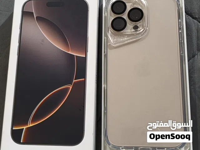 للبيع آيفون 16 برو ماكس 256GB - تيتانيوم صحراوي - ضمان جرير (شبه جديد)