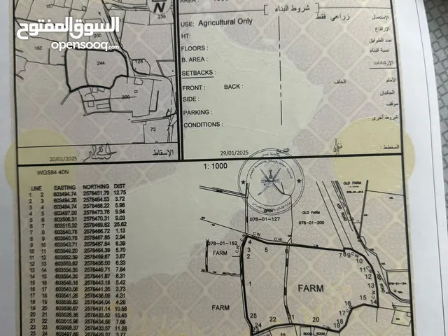 Farm Land for Sale in Al Dakhiliya Sumail