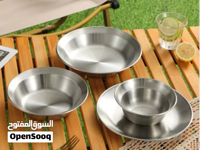 طقم اطباق استانليس 8 قطع فضي
