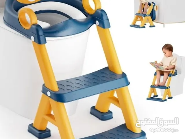 مقعد تدريب على استخدام النونية وسلم - كرسي تدريب قابل للطي وغير قابل للانزلاق