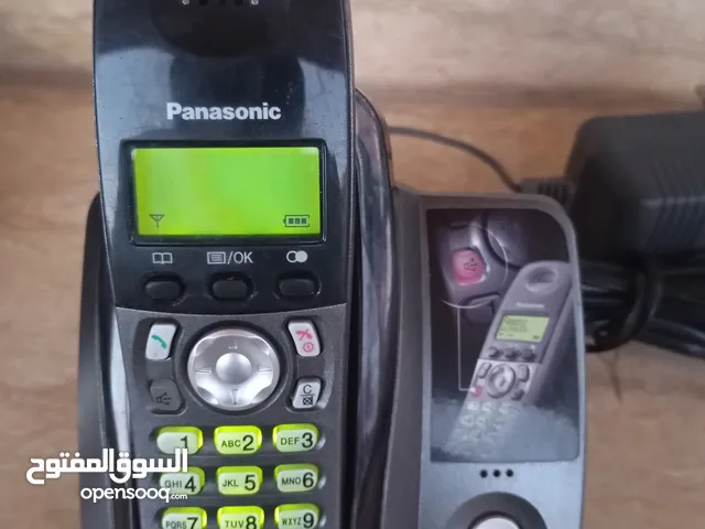 هاتف لاسلكي باناسونيك يعمل عل خط الفايبر الارضي مع محول الاصلي وسلك تلفون