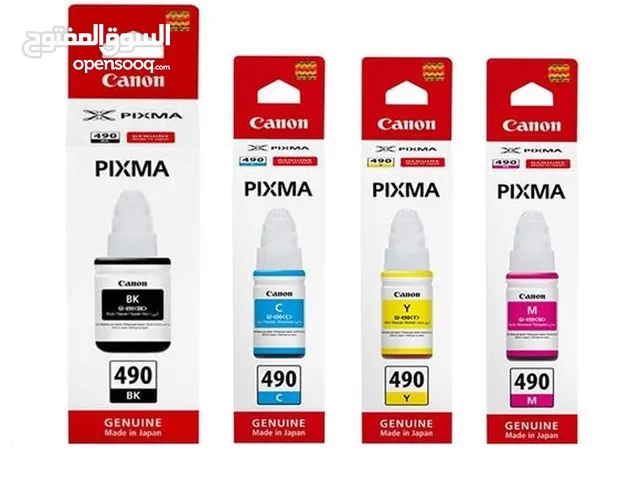 Canon 490,Ink Bottle Cartridge, GI-490BK,GI-490C,GI-490M,GI-490Y For printer G3411-3410- حببر كانون
