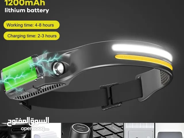 كشاف رأس سيليكون LED اضاءة واسعة 230 درجة مع جهاز استشعار حركة اليد،