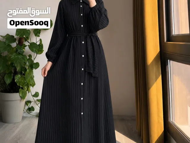 لا تحتاري... خديها قبل ما تخلص   فستـان مقلم زرار كامل دبـل كـلـوش   فـري سـايـز لـوزن 50-80