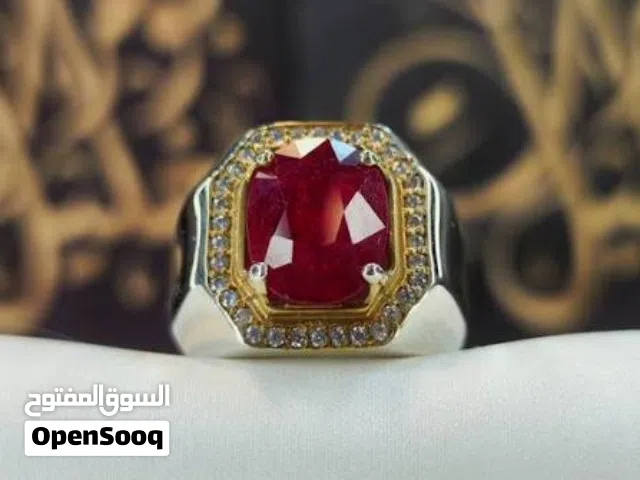 خاتم حجر ياقوت احمر