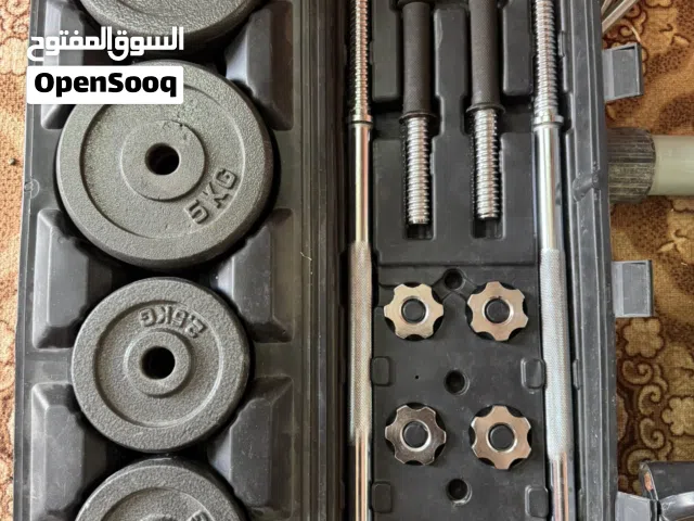 مجموعة اثقال دامبل وبار في حقيبة حمل ، مستعمل